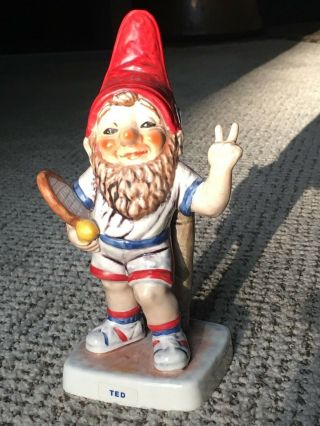 1979 Goebel Ted The Tennis Player Co - Boy Well Germany Signed Gnome