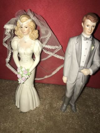 Vintage 1987,  Roman Inc.  Bride And Groom Figurines - Congratulations