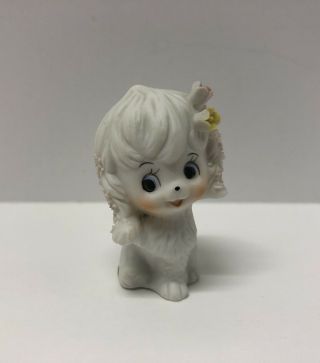 Vintage Napco Napcoware Porcelain Ceramic Dog Figurine White Poodle