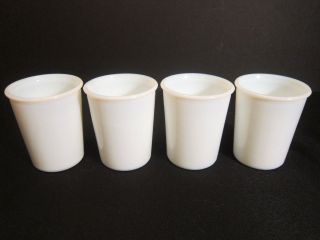 Vintage Milk Glass Hand Warmer Mug Watchman’s Cup Glasses No Handle Set Of 4