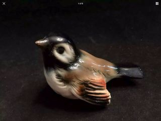 Vintage Goebel Sparrow Bird Figurine W Germany Porcelain Cv74 Brown Black (dd3)