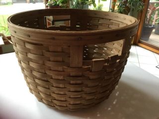 Longaberger Bushel “corn” Basket Large Full Size Hump In Middle,  Handwoven,  Signed