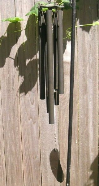 Vintage Verde Green Solid Bronze Brass Walter Lamb Era Wind Chime With Tubes