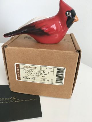Longaberger Collectors Club Backyard Bird - Cardinal - 2nd In Series
