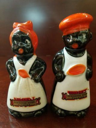 Vintage Salt And Pepper Shakers Set 1161 Black Americana Souvenir Japan