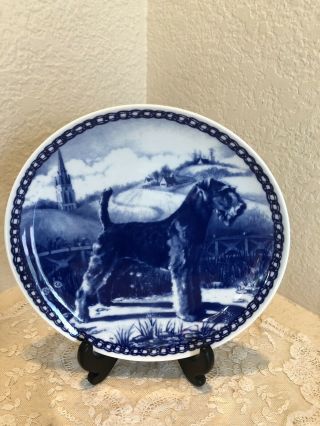 Airedale Terrier - Danish Blue Dog Plate Made In Denmark