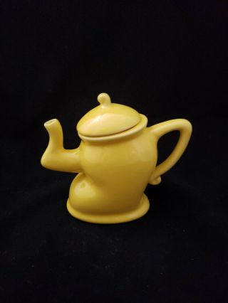 Ganz Dancing Posing Bent Crooked Single One Cup Teapot Yellow