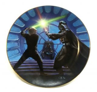 Vintage Knowles " Star Wars " Darth Vader Luke Skywalker 8.  5 " Plate S/h