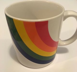 Vintage White Cup With Rainbow Happy Gay Pride Lgbt Coffee Mug Ftd Ftda