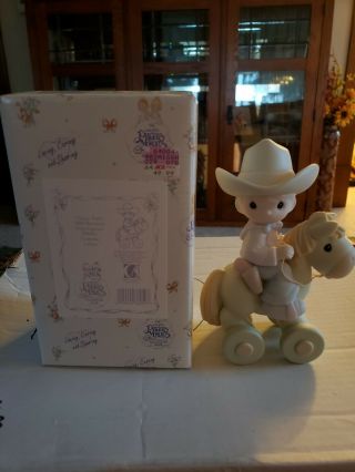 Vintage Precious Moments Happy Trails Cowboy Members Only Pm981