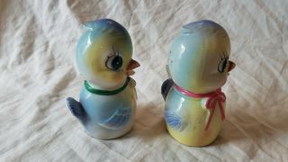 Vintage Cute Ceramic Commodore Japan Multi - Colored Birds Salt & Pepper Shakers 4
