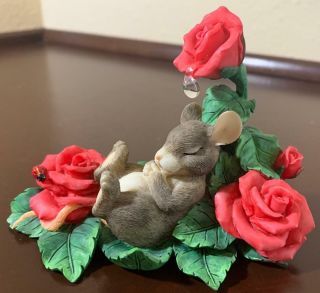 Dean Griff Sign Charming Tails Figure Life Is A Bed Of Roses Fitz & Floyd Mouse