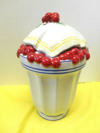 Department 56 " Life Is Just A Bowl Of Cherries " Cookie Jar Canister