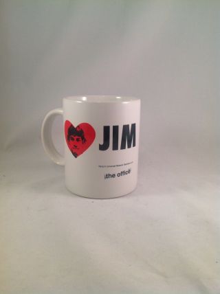 The Office White Coffee Mug " I Love Jim " Nbc John Krasinkski Jims Face On A Mug