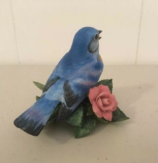 Lenox Eastern Bluebird Bird Porcelain Figurine Plant Flowers 4