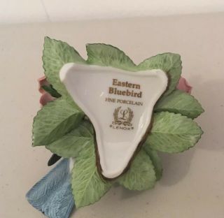 Lenox Eastern Bluebird Bird Porcelain Figurine Plant Flowers 5