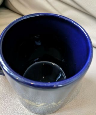 Prozac Coffee Mug Cobalt Blue Gold Lettering 3