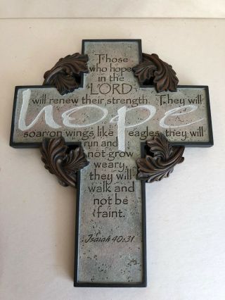 Those Who Hope In The Lord Will Renew Their Strength Demdaco Cross 8 " X 6 1/2 "