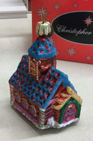 Christopher Radko Little Gems Christmas Ornament - Candy Corner Church Gem