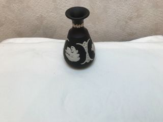 Wedgewood Jasperware Small Black & White Vase