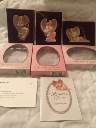 3 Seraphim Classics Angel Ornaments Lydia Evangeline Felicia Roman Inc Boxes