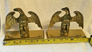 Pair Virginia Metalcrafters (vm) Spread Eagle Brass Bookends