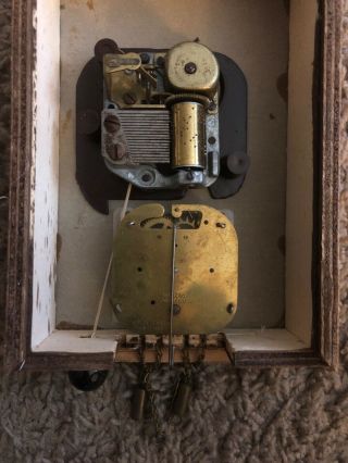 Vintage Reuge Swiss Music Box - - And Clock.  Missing Pendulum And Key 5
