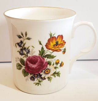 3 Crown Trent Fine Bone China Floral Coffee Mugs/Tea Cups,  Staffordshire England 2