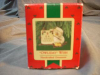 Vintage Hallmark Christmas Ornament 1987 Owliday Wish Teaching Owl Great Xmas