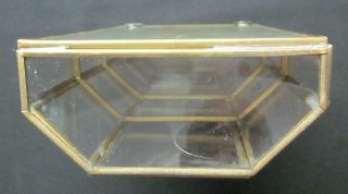 Vintage Dollhouse Miniature 1:12 Curio Glass Display Case Brass Framed 2 Shelves 7