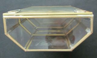 Vintage Dollhouse Miniature 1:12 Curio Glass Display Case Brass Framed 2 Shelves 8