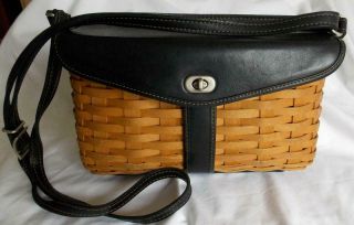 Longaberger Purse Hostess Basket Shoulder Bag Leather Trim & Strap