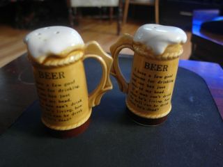 Beer Stein Salt And Pepper Shakers - Made In Japan