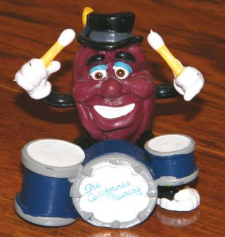 Applause 1988 The California Raisins " Drummer " Collectible Pvc Figurine Only