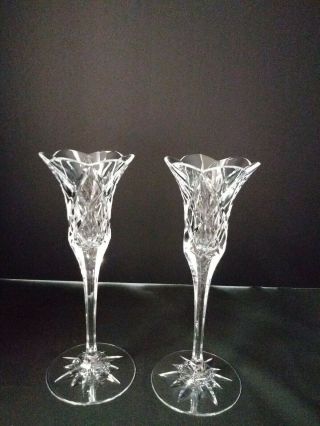 2 Very Fine Crystal Candle Holders (a70)