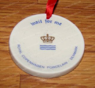 Wait for Me Ornament (Royal Copenhagen,  1986) Porcelain,  Denmark (Dog Sled) 4