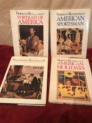 4 Norman Rockwell Art Books (3 From The America Series)