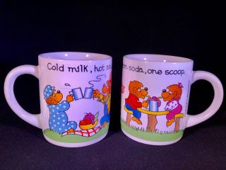2x Vintage The Berenstain Bears Cartoon Books Princess House Coffee Mug Cup 1987