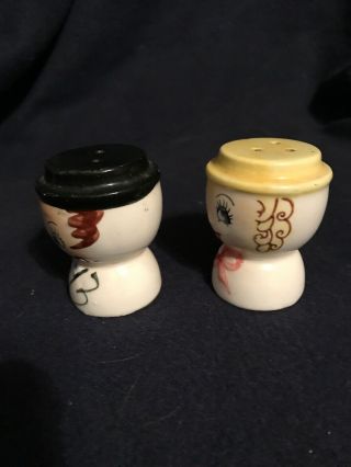 Vintage Egg Cup Couple Salt And Pepper Shakers 2