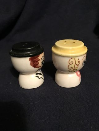 Vintage Egg Cup Couple Salt And Pepper Shakers 3