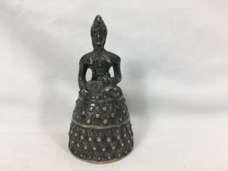Lady Jester Figurine Bell Silver Plate