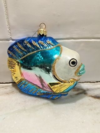 Kurt S Adler Polonaise By Komozja Tropical Fish Glass Ornament