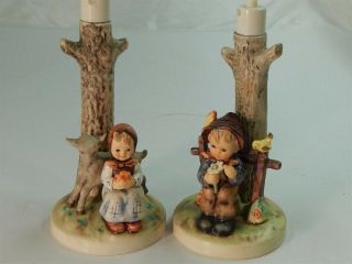 Hummel " Good Friends " / " She Loves Me Not " Tmk6 227/ 182 Table Lamps Not Wired