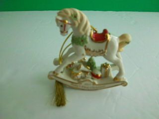 Lenox 2015 Baby ' s First Christmas Ornament Rocking HORSE TOYS 3
