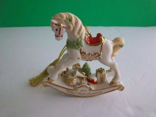 Lenox 2015 Baby ' s First Christmas Ornament Rocking HORSE TOYS 4