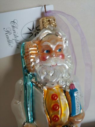 Christopher Radko Santa Floss Glass Christmas Ornament Dentist 3