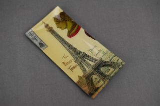 John Derian Handmade Signed Glass Decoupage Signed Tray Paris Eiffel Tower