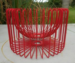 Modern Red Wire Fruit Basket Bowl