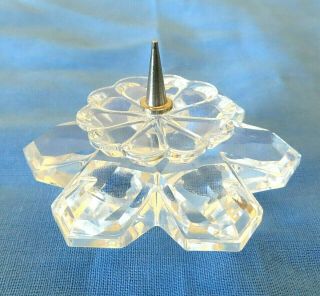 Authentic Swarovski Small Crystal Footed Snowflake Design Candle Stick Holder