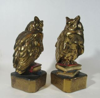 Vintage Art and Crafts Marion Bronze Owl Bookends 2